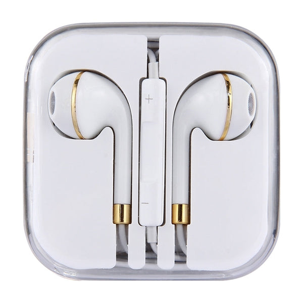White Wire Body 3.5mm In-Ear Earphone with Line Control & Mic