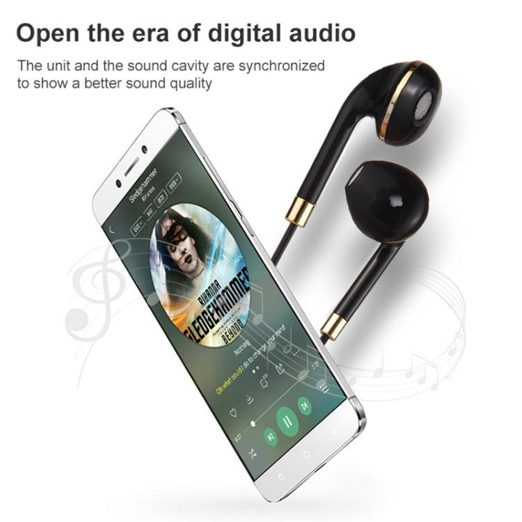 Black Wire Body 3.5mm In-Ear Earphone with Line Control & Mic for iPhone, Galaxy, Huawei, Xiaomi, LG, HTC and Other Smart Phones