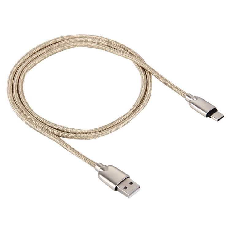 1M Woven Style Metal Head 108 Copper Cores USB-C / Type-C to USB Data Sync Charging Cable