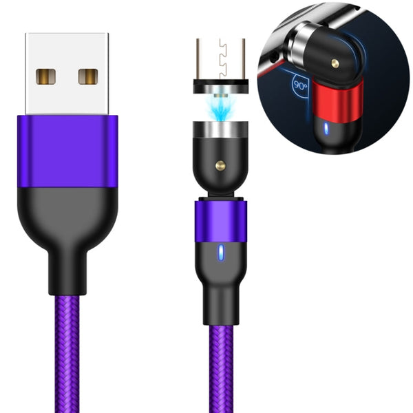 2m 2A Output USB to Micro USB Nylon Braided Rotate Magnetic Charging Cable