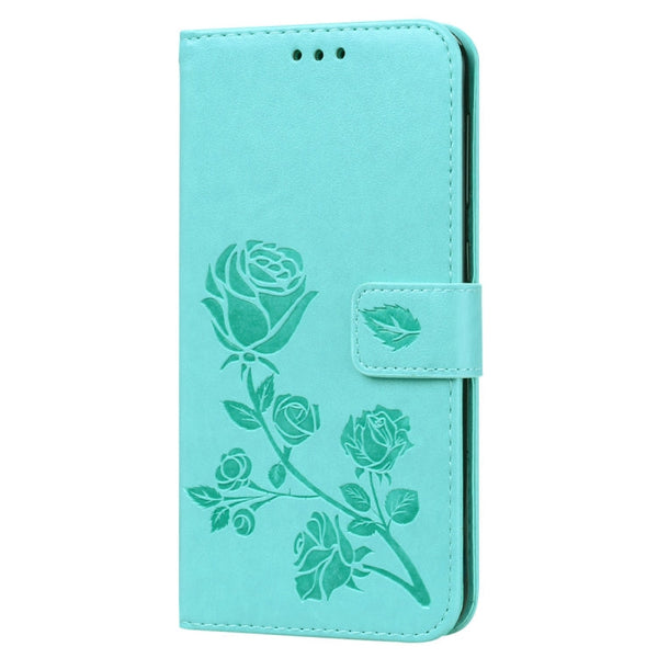 Rose Embossed Horizontal Flip PU Leather Case for Galaxy A10, with Holder & Card Slots & Wallet