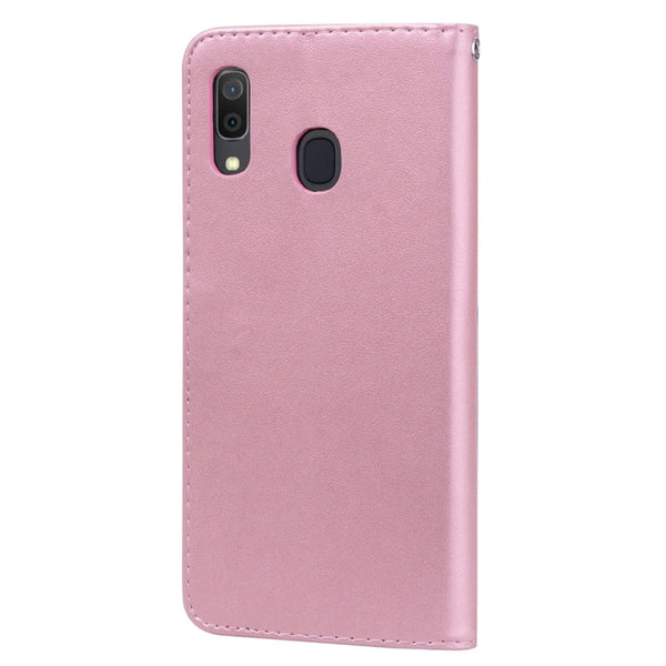 Rose Embossed Horizontal Flip PU Leather Case for Galaxy A30 / A20, with Holder & Card Slots & Wallet