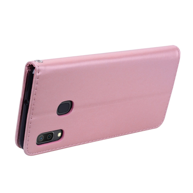 Rose Embossed Horizontal Flip PU Leather Case for Galaxy A30 / A20, with Holder & Card Slots & Wallet