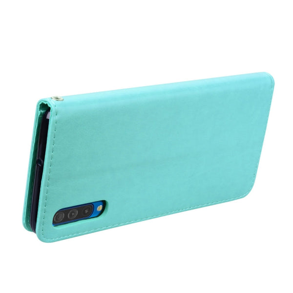 Rose Embossed Horizontal Flip PU Leather Case for Galaxy A50, with Holder & Card Slots & Wallet