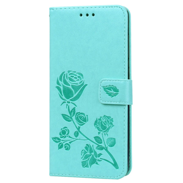 Rose Embossed Horizontal Flip PU Leather Case for Galaxy A70, with Holder & Card Slots & Wallet