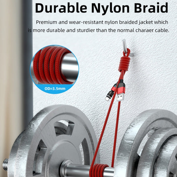 2m 3A Output USB to USB-C / Type-C 540 Degree Rotating Magnetic Data Sync Charging Cable