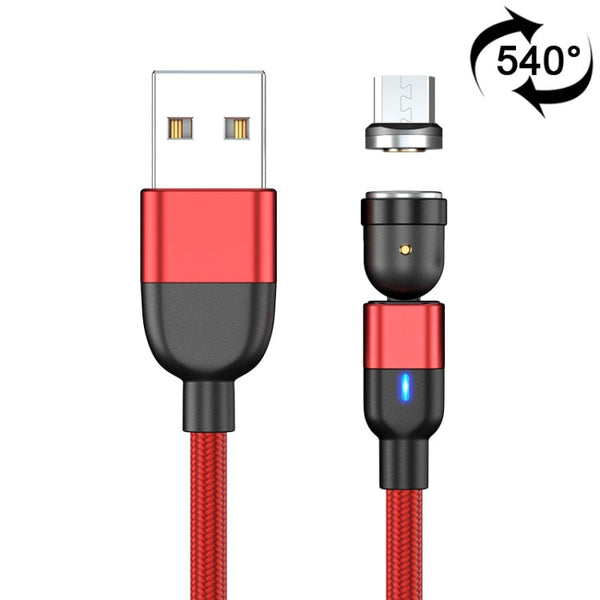 1m 3A Output USB to Micro USB 540 Degree Rotating Magnetic Data Sync Charging Cable