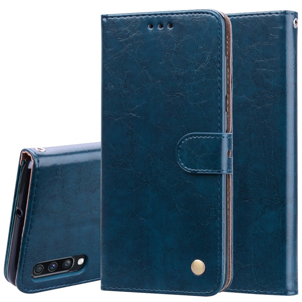Business Style Oil Wax Texture Horizontal Flip Leather Case for Galaxy A70, with Holder & Card Slots & Wallet