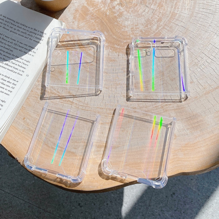For Samsung Galaxy Z Flip3 5G Aurora PC + TPU Clear Four-corner Shockproof Protective Case