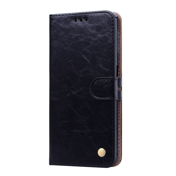 Business Style Oil Wax Texture Horizontal Flip Leather Case for Galaxy A7 (2018), with Holder & Card Slots & Wallet