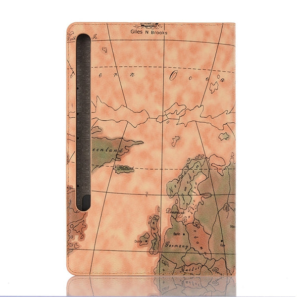 For Galaxy Tab S6 T860 / T865 Map Texture Horizontal Flip Leather Case with Holder & Card Slots & Wallet, Random Texture Delivery
