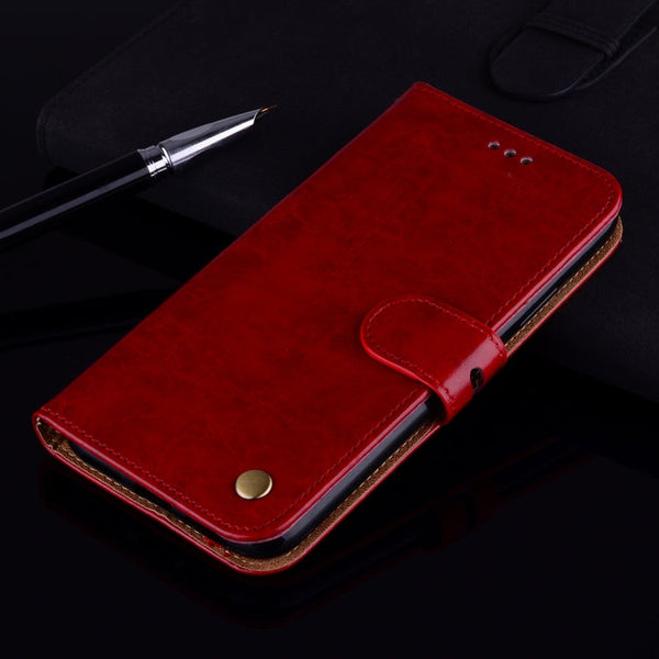 Business Style Oil Wax Texture Horizontal Flip Leather Case for Galaxy A6 (2018), with Holder & Card Slots & Wallet