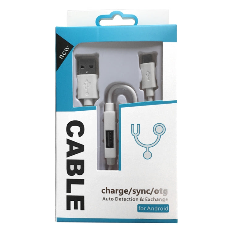 OTG-Y-02 USB 2.0 Male to Micro USB Male + USB Female OTG Charging Data Cable for Android Phones / Tablets with OTG Function, Length: 1.1m