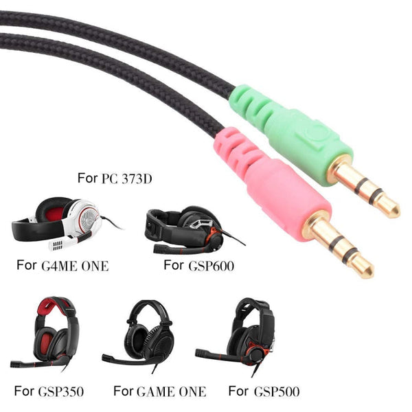 ZS0076 PC Version Gaming Headphone Cable for Sennheiser PC 373D GSP350 GSP500 GSP600 G4ME ONE GAME ZERO