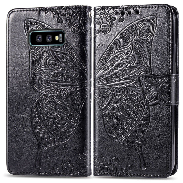 Butterfly Love Flowers Embossing Horizontal Flip Leather Case for Galaxy S10e, with Holder & Card Slots & Wallet & Lanyard