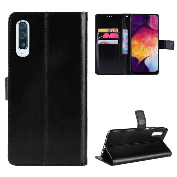 Retro Crazy Horse Texture Horizontal Flip Leather Case for Galaxy A70, with Holder & Card Slots & Photo Frame