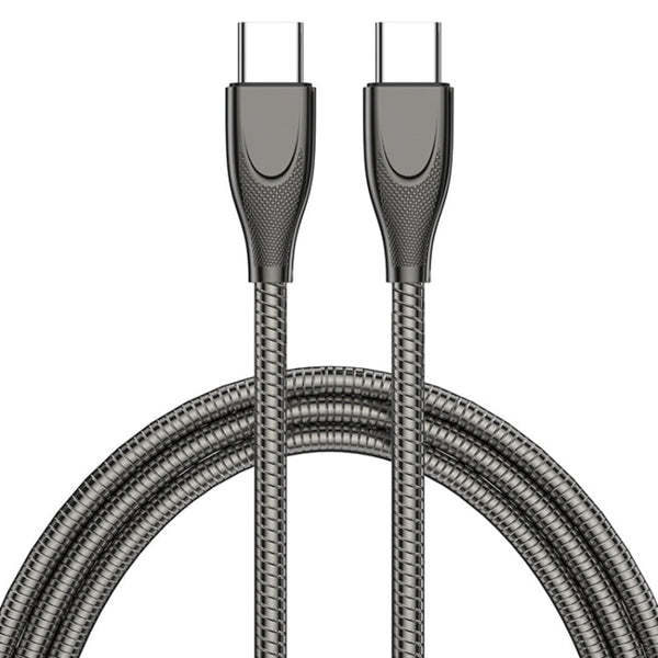 ADC-009 USB-C / Type-C to USB-C / Type-C Zinc Alloy Hose Fast Charging Data Cable, Cable Length: 1m