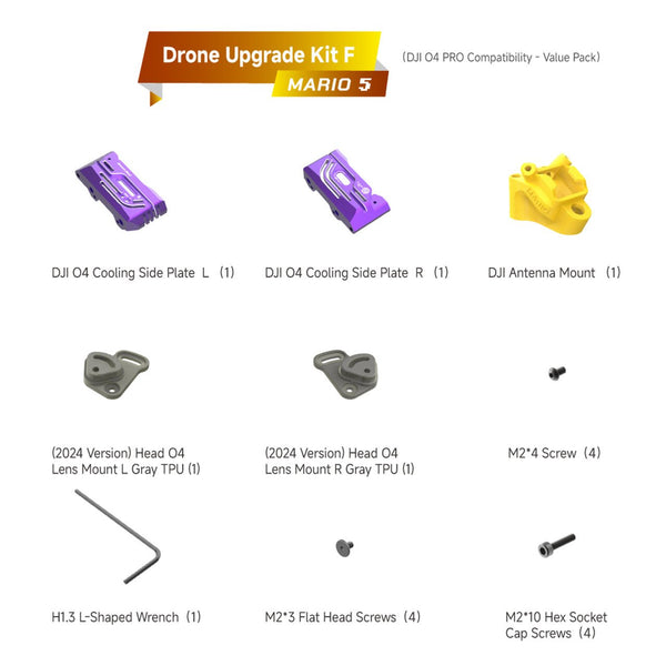 Speedybee Mario 5 DJI O4 Pro Upgrade Kit F