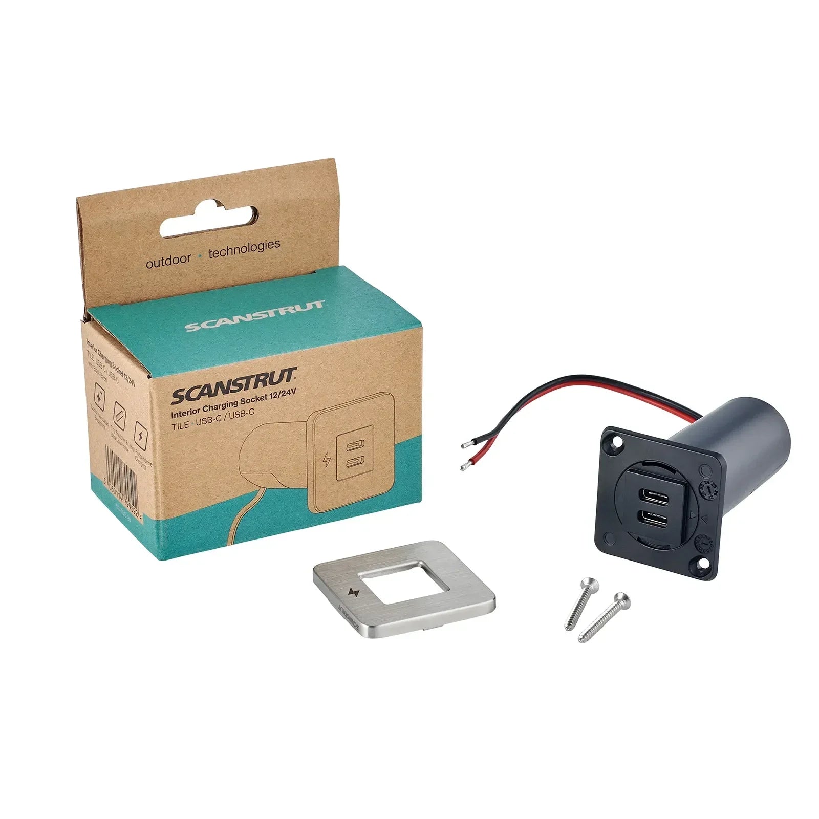 Scanstrut TILE TILE TILE Flush‑Mount USB‑C PD Socket 12 | 24V | 4Boats
