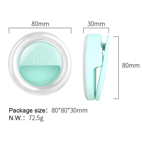 RK34 Rechargeable Beauty Selfie Light Selfie Clip Flash Fill Light