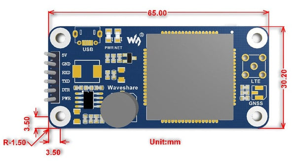 SIM7000E NB-IoT / eMTC / EDGE / GPRS / GNSS HAT for Raspberry Pi