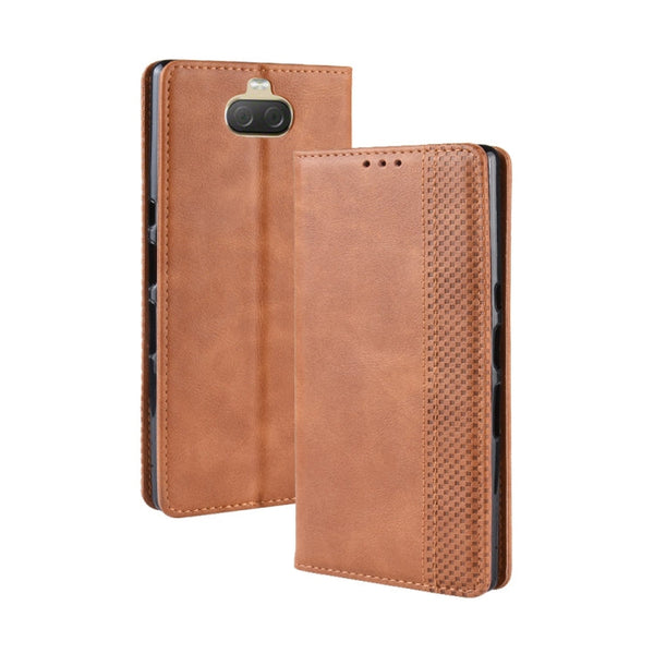 Magnetic Buckle Retro Texture Horizontal Flip Leather Case for Sony Xperia 10 Plus, with Holder & Card Slots & Wallet