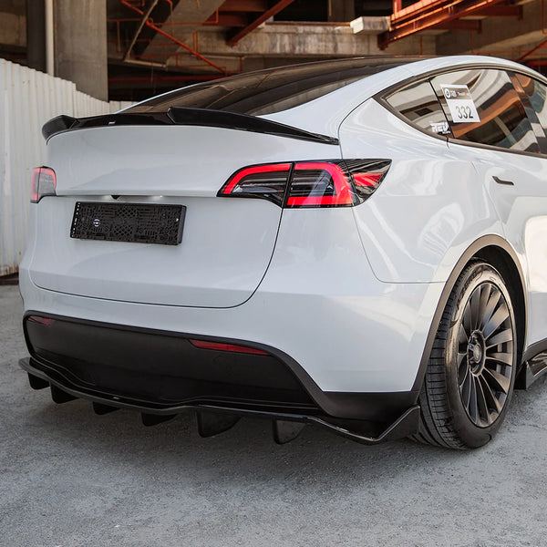 OW Rear Spoiler Tail Wing TESLA Model Y 2020-2025 Gloss Black ABS Plastic Self Adhesive On