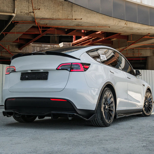 OW Rear Spoiler Tail Wing TESLA Model Y 2020-2025 Gloss Black ABS Plastic Self Adhesive On