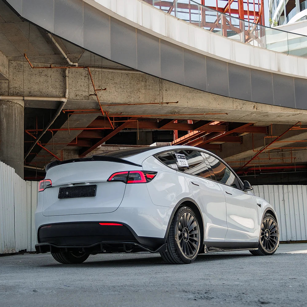 OW Rear Spoiler Tail Wing TESLA Model Y 2020-2025 Gloss Black ABS Plastic Self Adhesive On