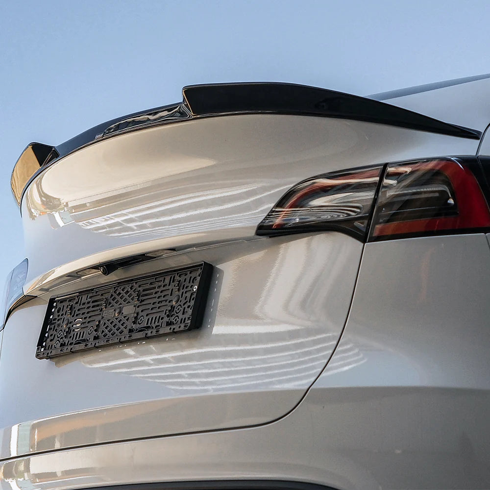 OW Rear Spoiler Tail Wing TESLA Model Y 2020-2025 Gloss Black ABS Plastic Self Adhesive On