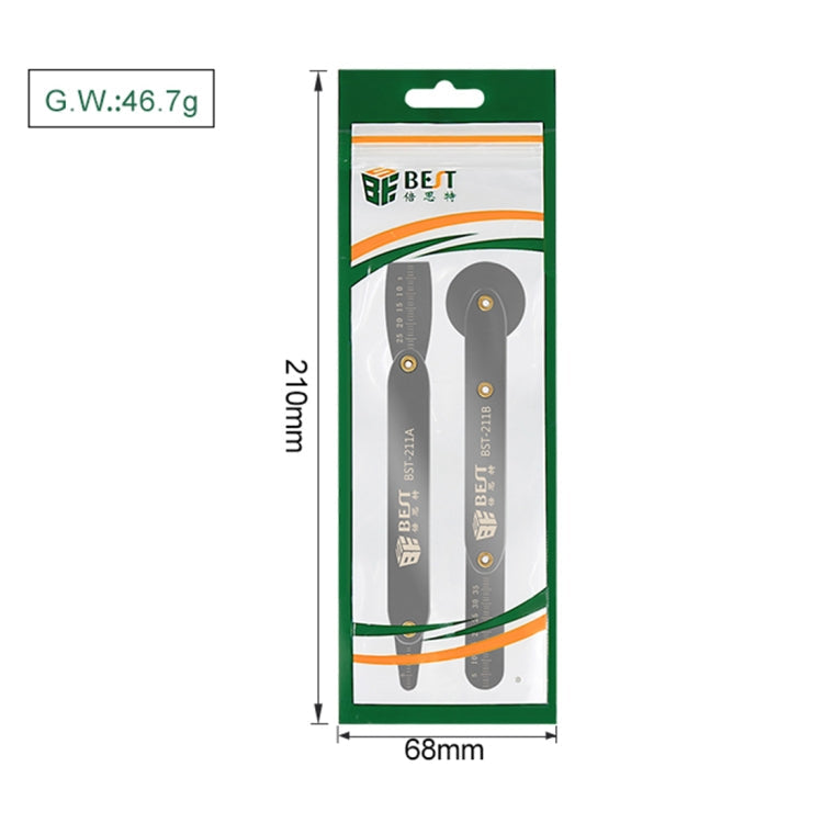 BEST BST-211A/B Universal Mobile Phone Repair Opener Tool Metal Disassemble Crowbar Metal Steel Pry Tool Set, 211A/B Crowbar