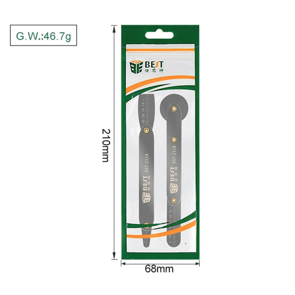 BEST BST-211A/B Universal Mobile Phone Repair Opener Tool Metal Disassemble Crowbar Metal Steel Pry Tool Set, 211A/B Crowbar