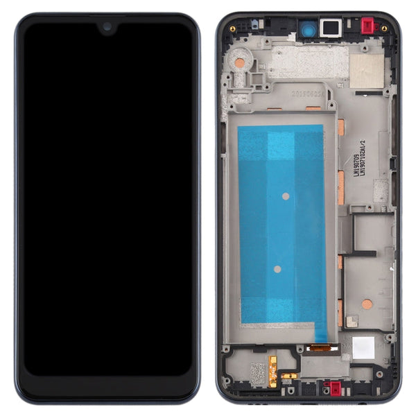 LCD Screen and Digitizer Full Assembly with Frame for LG Q60,Double SIM