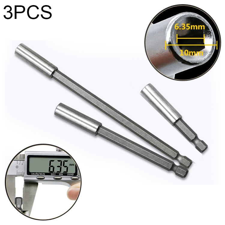 3 in 1 1/4 Electric Batch Head High Magnetism Connecting Rod Pistol Drill Extension Rod Sleeve Fast Turning Joint, Length: 60/100/150mm, 60/100/150mm Joint