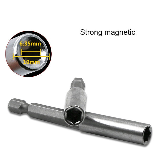 3 in 1 1/4 Electric Batch Head High Magnetism Connecting Rod Pistol Drill Extension Rod Sleeve Fast Turning Joint, Length: 60/100/150mm, 60/100/150mm Joint