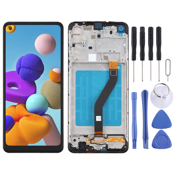 LCD Screen and Digitizer Full Assembly With Frame for Samsung Galaxy A21 / SM-A215