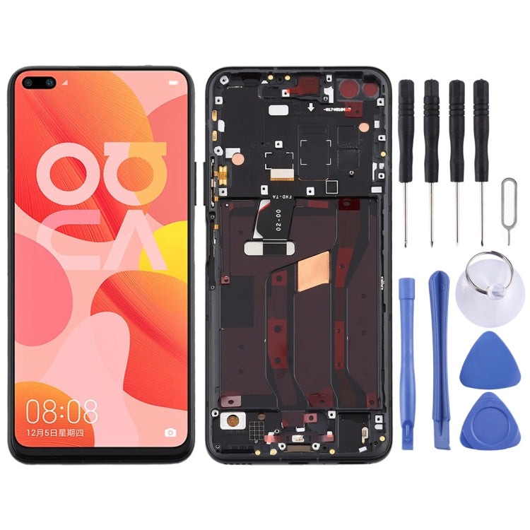 LCD Screen and Digitizer Full Assembly with Frame for Huawei Nova 6 5G