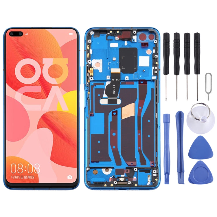LCD Screen and Digitizer Full Assembly with Frame for Huawei Nova 6 5G