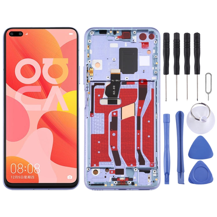 LCD Screen and Digitizer Full Assembly with Frame for Huawei Nova 6 5G