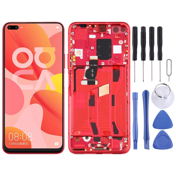 LCD Screen and Digitizer Full Assembly with Frame for Huawei Nova 6 5G
