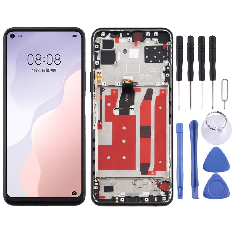 LCD Screen and Digitizer Full Assembly with Frame for Huawei Nova 7 SE
