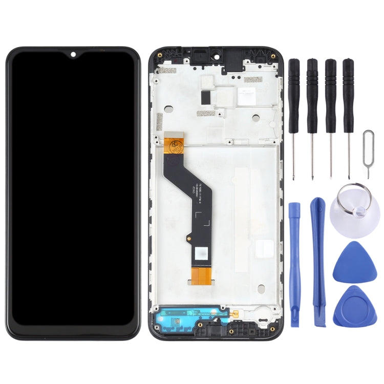 LCD Screen and Digitizer Full Assembly with Frame for Motorola Moto E7 Plus XT2081-1
