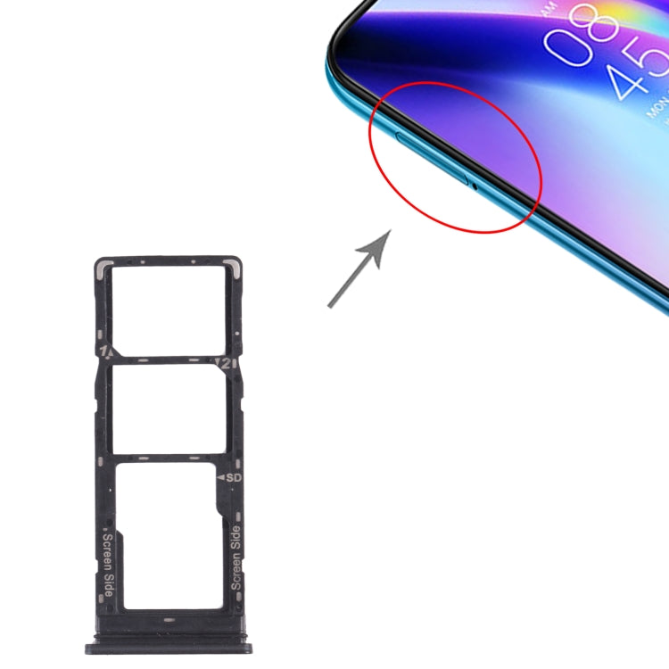 For Tecno Pouvoir 4 Pro / Pouvoir 4 LC7 SIM Card Tray + SIM Card Tray + Micro SD Card Tray
