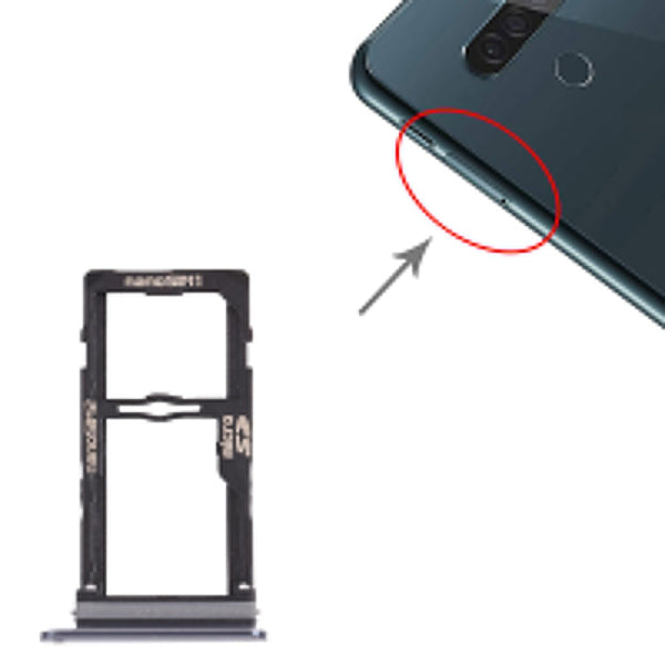 Nano SIM Card Tray + Nano SIM Card Tray / Micro SD Card Tray for LG G8S ThinQ LMG810, LM-G810, LMG810EAW