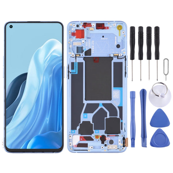 Original LCD Screen and Digitizer Full Assembly with Frame For OPPO Reno7 5G China PFJM10