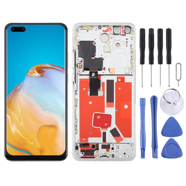 For Huawei P40 Pro TFT LCD Screen Digitizer Full Assembly with Frame, Not Supporting Fingerprint Identification