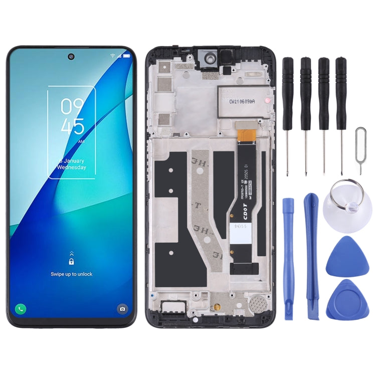 LCD Screen and Digitizer Full Assembly with Frame for TCL 20L / 20L+ / 20 Lite / 20S T774H T774B T775H T775B