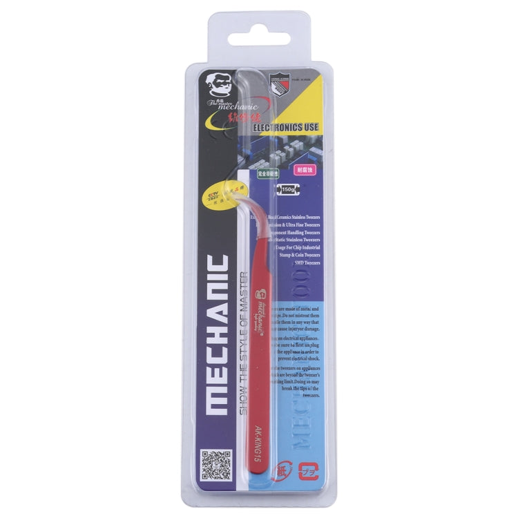 MECHANIC AK-KING15 Curved Tweezers High Tenacity Durable Tweezers, MECHANIC AK-KING15