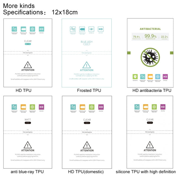 50 PCS F0003 HD Antibacteria TPU Soft Film Supplies for Protector Cutter