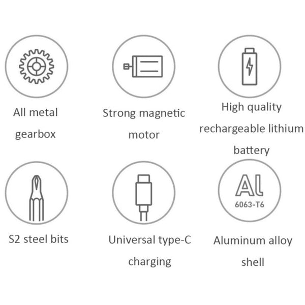 25 in 1 Original Xiaomi Mijia Electric Precision Screwdriver Kit Rechargeable Magnetic Aluminum Case
